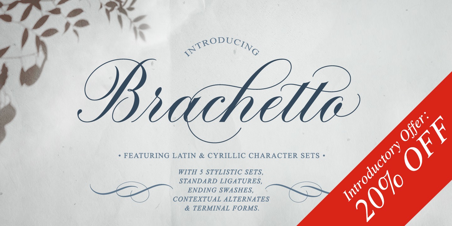 Beispiel einer Brachetto Regular-Schriftart